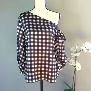 Banana Republic Long Sleeve Off Shoulder Plaid Tunic Top - Size XS